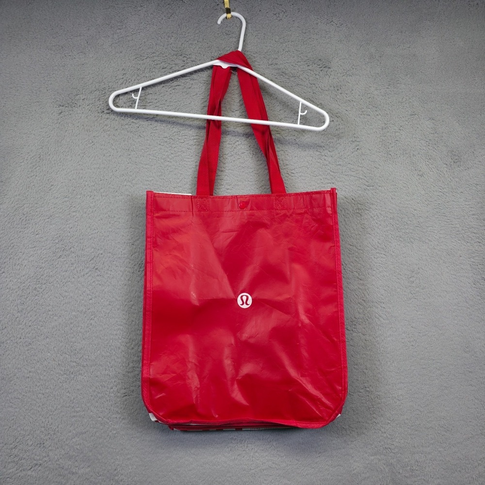 Lululemon Tote Lot of 2 Red White Christmas Holiday Reusable Shopping Gym Yoga - Picture 3 of 16